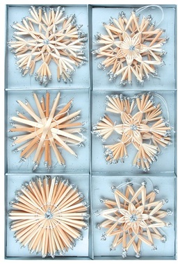 Straw Snowflakes,12 pcs