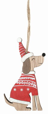 Decoration wooden Dog 5.5 x 9 x 0.5 cm on hanger