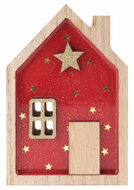 23070 Domek dřevěn&yacute; leskl&yacute; červen&yacute; 9 x 13 x 2 cm na postaven&iacute;-1