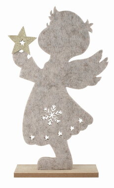 Felt Angel with Star 17 x 30 x 4 cm for stand