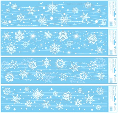 Self-Adhering Window Decoration w/ Glitter, 64 x15 cm 
