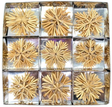 Straw Snowflakes 27 pcs