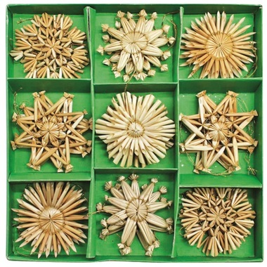 Straw ornaments approx. 6 cm, 26 pcs 