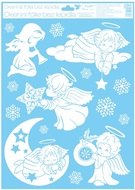 Decorative Window Cling – Angels with Star and Wreath