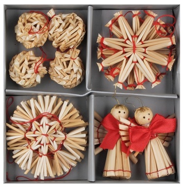 Straw Ornaments 14 pcs