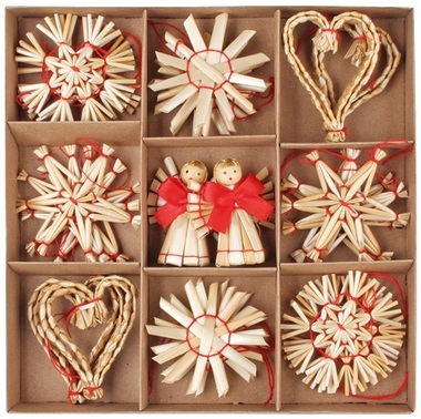 Straw Decoration Mix 6 cm, 24 ks 