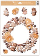 Decorative Window Cling – Wreath with Orange