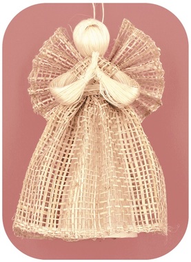 Angel with Wide Skirt 15 cm, Burlap