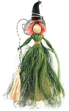 Witch w/Green Skirt 40 cm, Abaca