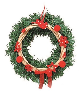 Wreath with Red Decorations 25 cm 