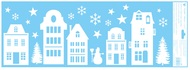Decorative Window Cling – City with a Snowman