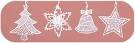 2508 Háčkované vánoční ozdoby (zvonek,stromek,vločka,hvězda) 7cm-1
