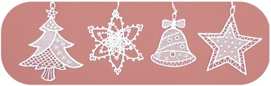 Lace Ornaments 7 cm (Bell, Tree,Snowflake,Star)
