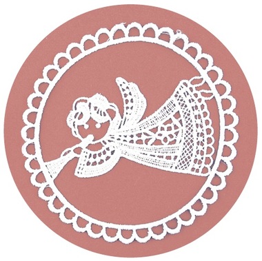 Lace Angel with Flute 10 cm, in Ring
