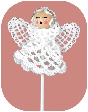 Lace Angel on Stick 7 cm + Stick