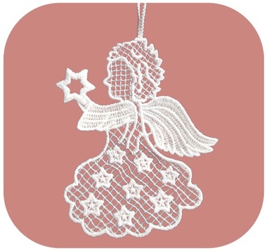 Lace Angel w/ Star 10 cm