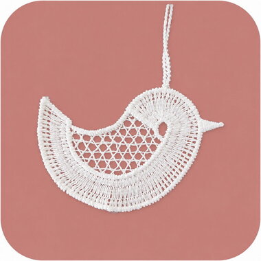 Crochet Bird 7 x 7 x 0.2 cm for hanging