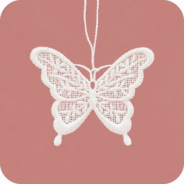 Crochet Butterfly 8.5 x 6.5 x 0.2 cm for hanging
