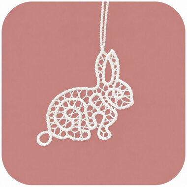 Crochet Bunny 7 x 6 x 0.2 cm for hanging