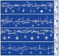 263 Okenní fólie pruhy vánoční větvičky 64 x 15 cm-1