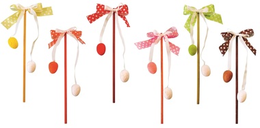 Decoration with Bow and Eggs, Various Colors