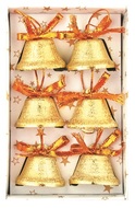 Bells 3 cm, 6 pcs Set, Gold