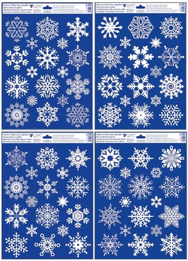 Window Clings Snowflakes W/Snow Effect 30 x 42 cm