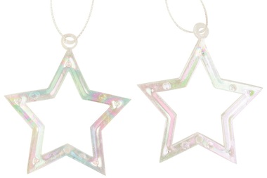 Hanging Plastic Star 6 cm, 2 pcs