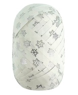 Gift Ribbon White with Silver Snowflakes 1 cm x 30 m
