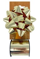 28012 Sada na balení dárků zlatá, rozeta 10 x 5 x 10 cm, stuha 1 cm x 10 m-1