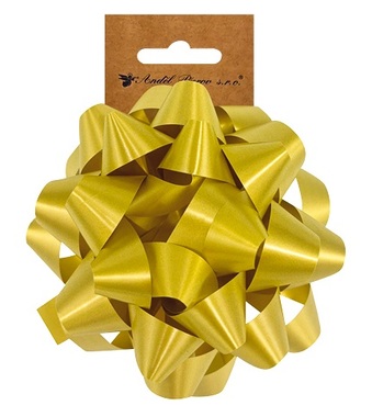 Gift Rosette on sticker, Gold, 13 x 7 x 13 cm