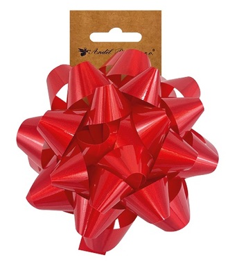 Gift Rosette on sticker, Red, 13 x 7 x 13 cm