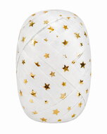Gift Ribbons white with gold Stars 1 cm x 20 m