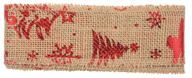 Jute Ribbon width 6 cm, 2 m, Red printing