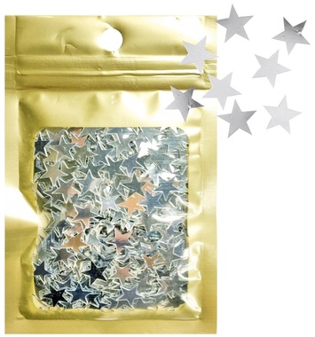 Confetti Stars 16 g Bag, Silver