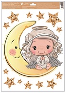 Decorative Window Cling – Angel on the Moon