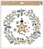 Decorative Window Cling – Wreath with Star