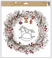 Decorative Window Cling – Wreath with Horse