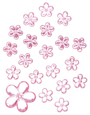Flower with Double-sided Tape2 cm, 20 pcs, Pink