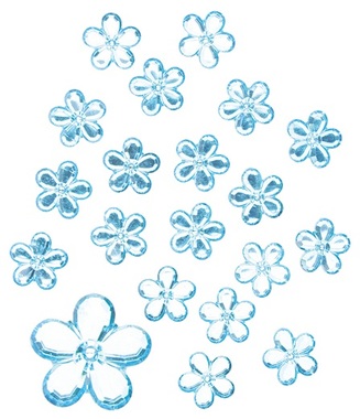 Flower with Double-sided Tape 2 cm, 20 pcs, Blue