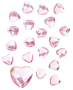 Hearts with Double-sided Tape 2 cm, 20 pcs, Pink