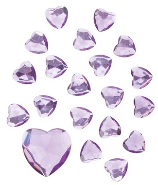 Hearts with Double-sided Tape 2 cm, 20 pcs, Purple