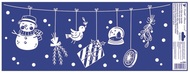 Decorative Window Cling – Curtain with Snowman and Birds