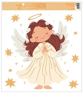 Decorative Window Cling - Angel with Brown Hair