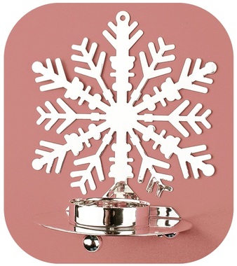 Metal Candle Holder Silver Snowflake,12cm, for tealight