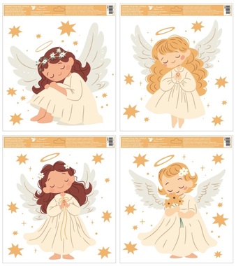 Decorative Window Cling Angels 30 x 33,5 cm