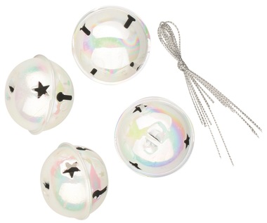 Jingle Bells 5 cm, 4 pcs, Iridescent