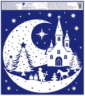 Decorative Window Cling - Church with Landscape