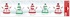 Decorative Window Cling - Snowmen in Red and Green