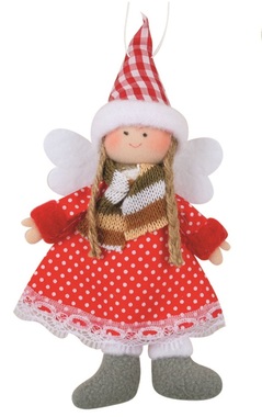 Hanging Angel 18 cm in Red Dress